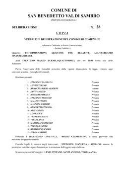 COMUNE DI SAN BENEDETTO VAL DI SAMBRO