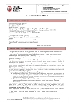 INTERMEDIAZIONE IN CAMBI - Banca Monte dei Paschi di Siena