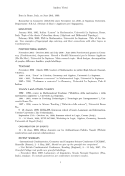C.V. and publications - Dipartimento SBAI - Sapienza
