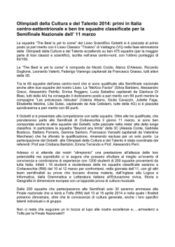 Olimpiadi della Cultura e del Talento 2014