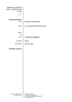 C.V. Prof.ssa M. Marcantonio (Ampliamento Offerta Formativa)