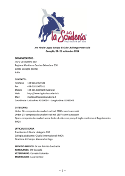 XIV Finale Coppa Europa di Club Challenge Peter Dale Cavaglià