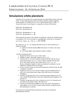 Simulazione orbite planetarie