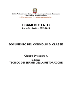 5A diurno "ristorazione" - Istituto Alberghiero "M. Alberini"