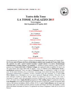 Qui tutto il programma