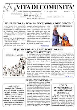 24 / 31 Agosto 2014 - Parrocchia S. Maria Goretti