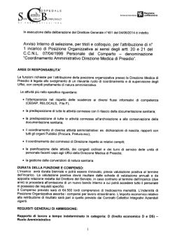 Coordinamento Amministrativo Direzione medica di Presidio