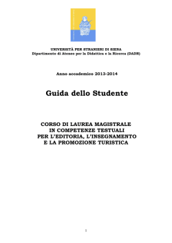 Guida dello Studente Competenze Testuali a.a. 2013-2014