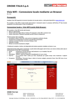 ORIEME ITALIA S.p.A Visio Wifi &ndash; Connessione locale mediante un