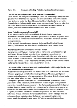 Aprile 2014 Intervista a Pierluigi Pratolini,nipote dello scrittore Vasco