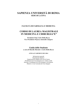 Guida dello studente CLMMC E 2013