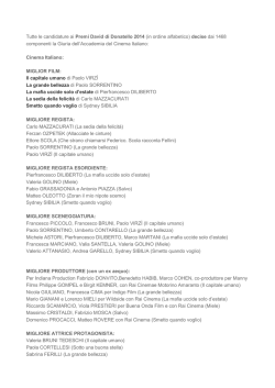 Premi David di Donatello 2014 (in ordine alfabetico)