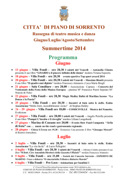 Summertime 2014 Programma - Comune di Piano di Sorrento
