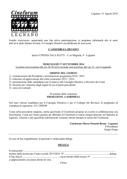 Assemblea Soci 2014 - Cineforum Pensotti Bruni – Legnano