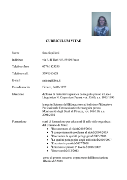 CURRICULUM SARA - Fiorentini si cresce