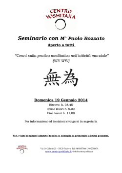 Centro Yoshitaka seminario con maestro Bozzato