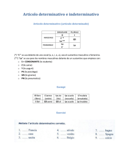 Articolo determinativo e indeterminativo