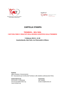 CARTELLA STAMPA - Associazione per la Lotta alla Trombosi