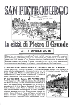 3 -7 APRILE 2015 - Ctg Il Girasole