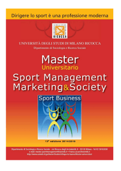 Brochure master - Universit&agrave; degli Studi di Milano