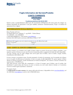 Foglio Informativo Conto Corr. Corrispondenza