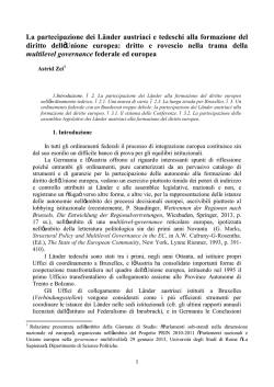 La partecipazione dei L&auml;nder austriaci e tedeschi alla