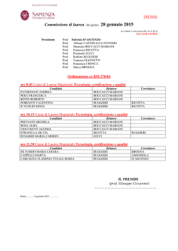 Commissione di laurea del giorno 28 gennaio 2015