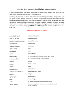 FAMILJA IME. La mia famiglia. LESSICO albanese