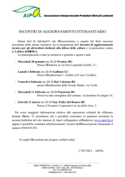 Calendario incontri 2015