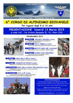 alpinismo giovanile 2015 - unione escursionisti torino