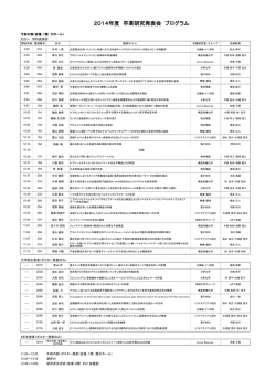 2014年度 卒業研究発表会 プログラム