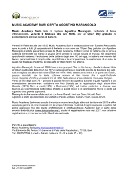 BARI Agostino Marangolo alla Music Academy