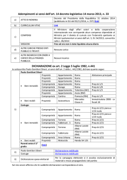 Ministro &ndash; dichiarazione patrimoniale