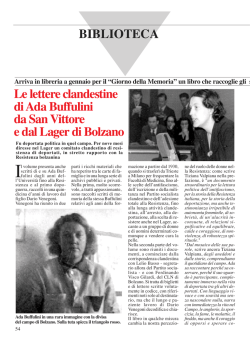 Le lettere clandestine di Ada Buffulini da San Vittore e dal
