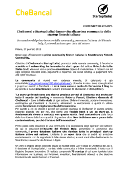 CheBanca! e StartupItalia! danno vita alla prima