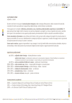 curriculum vitae - raffaella isidori thesign
