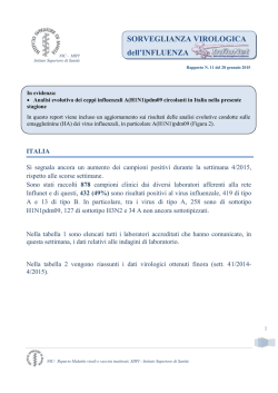 Sorveglianza virologica - Ministero della Salute