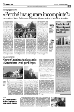 Garantista 29 1 2015 - delibere di giunta comune di cosenza