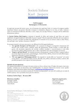 Call for papers: Karl Jaspers e il Novecento (scadenza 30 marzo