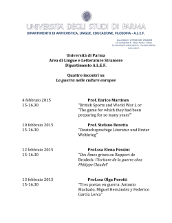 Università di Parma Area di Lingue e Letterature Straniere