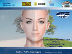 Claudio De Gregorio Climatizzatori invisibili, efficienza e rispetto