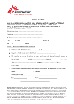 MODULO MODIFICA DONAZIONE CON DOMICILIAZIONE