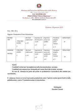 GRADUATORIA Corso GIORNALISMO