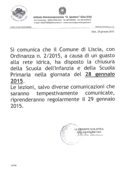 Chiusura plesso di LISCIA - omnicomprensivospataro.it