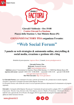 Locandina evento WEB - Centro Giovani La Stazione