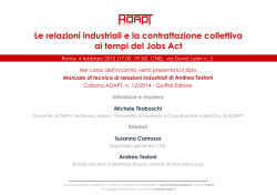 Le relazioni industriali e la contrattazione collettiva ai tempi