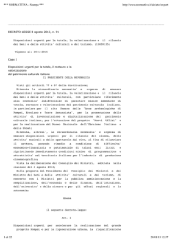 Decreto Legge 8 agosto 2013, n. 91 (convertito con legge 7 ottobre