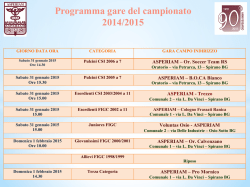 Programma gare del campionato 2014/2015