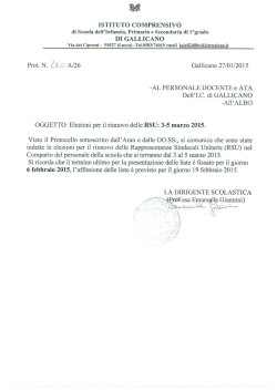 Prot. N. 23 o A/26 Gallicano 27/01/2015