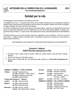 notiziario della parrocchia di s - Parrocchia S. Alessandro &ndash; Gallarate